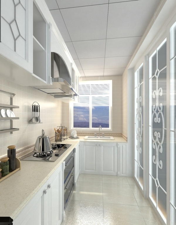 白色的厨房设计效果图3D模型