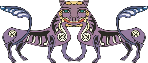 印花矢量圖動(dòng)物怪獸民族色彩免費(fèi)素材