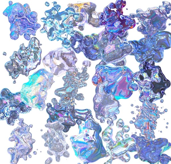 20种炫彩立体流体pn素材免扣图片