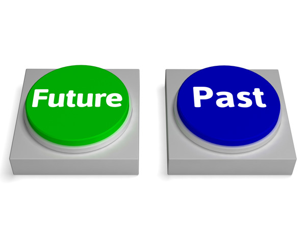 未来的过去的按钮显示的命运和历史