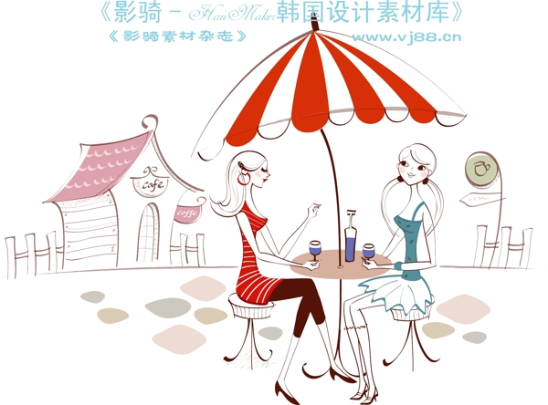 城市時尚生活矢量人物AI0211