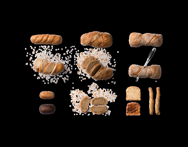 烘培面包食品png元素