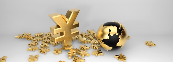 金融商业人民币符号与地球