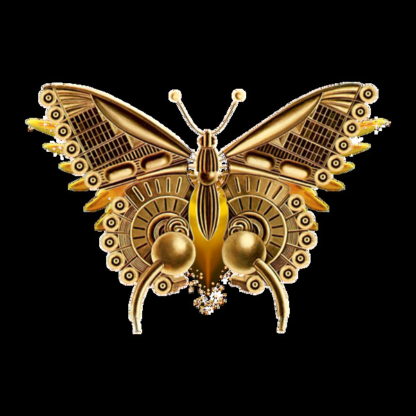 金色蝴蝶装饰元素