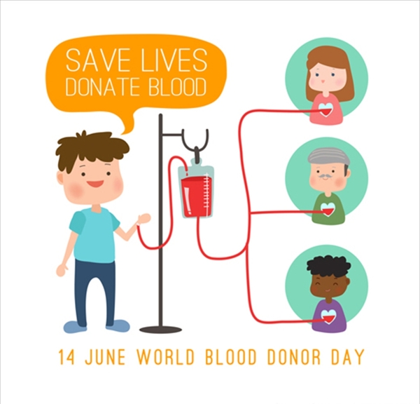卡通世界献血日元素插图