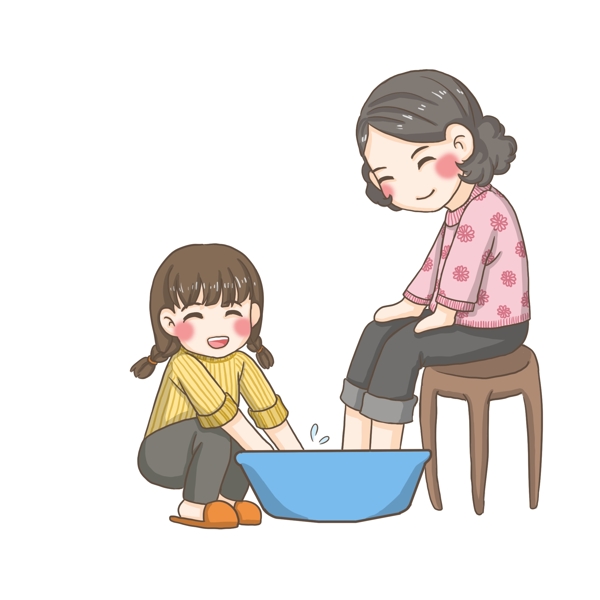 帮妈妈洗脚PNG