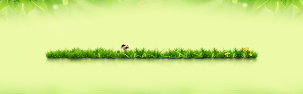 清新綠色草地淘寶全屏banner背景