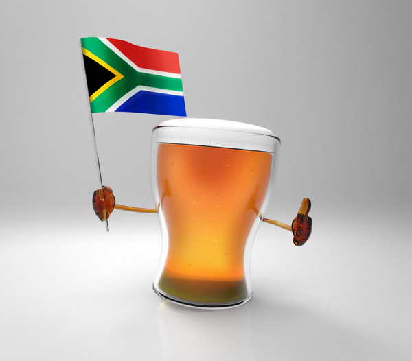 南非国旗与啤酒图片