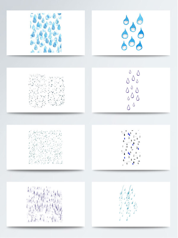 传统节气雨水相关PNG元素卡通小雨滴