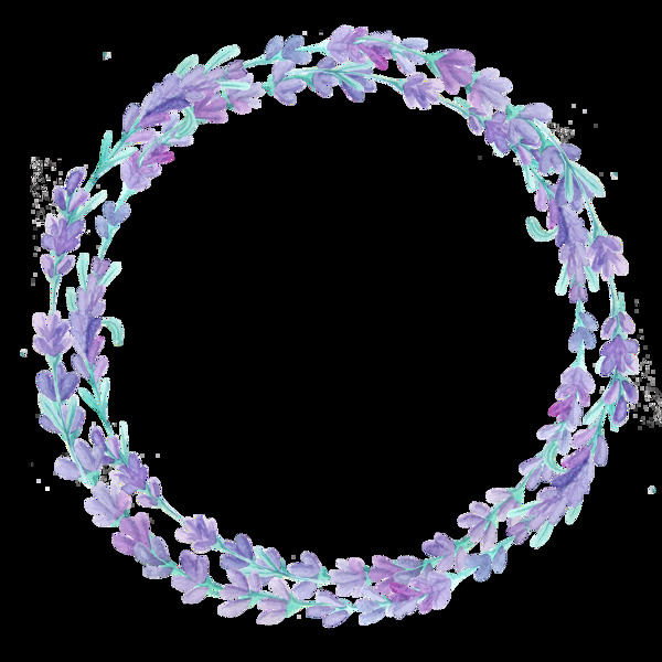 鬓紫花圈透明装饰素材