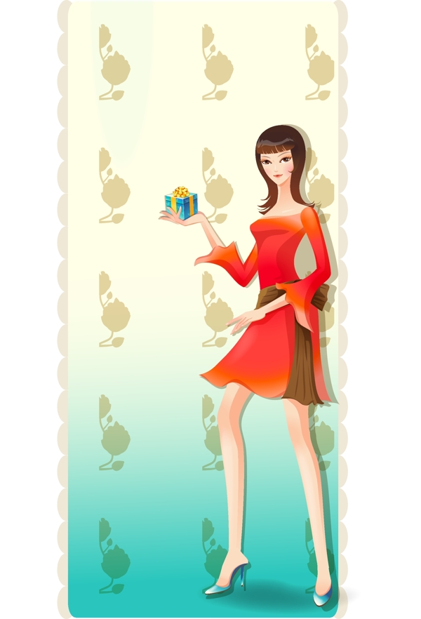 印花矢量圖插畫CG插畫人物女人免費(fèi)素材