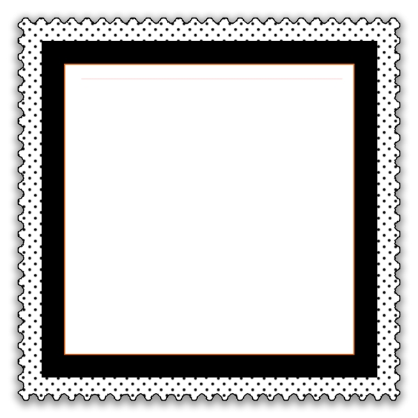 黑白简洁通用邮票二维码装饰边框