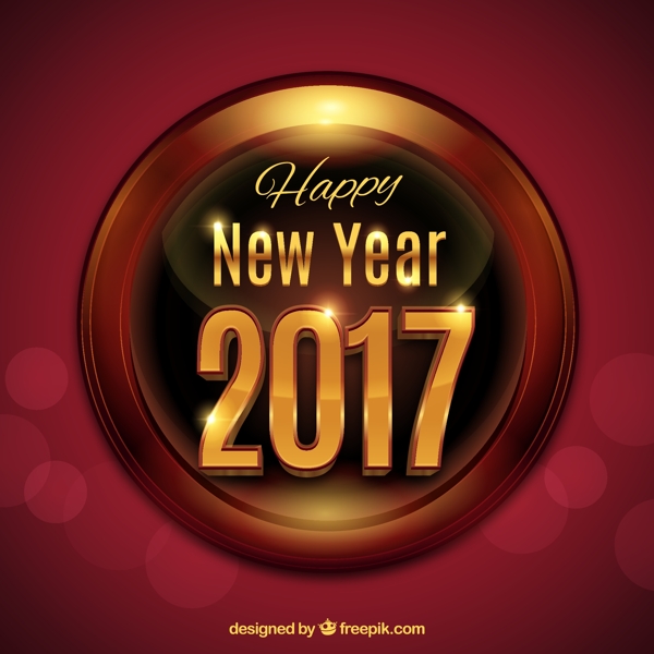 金色新年快樂背景