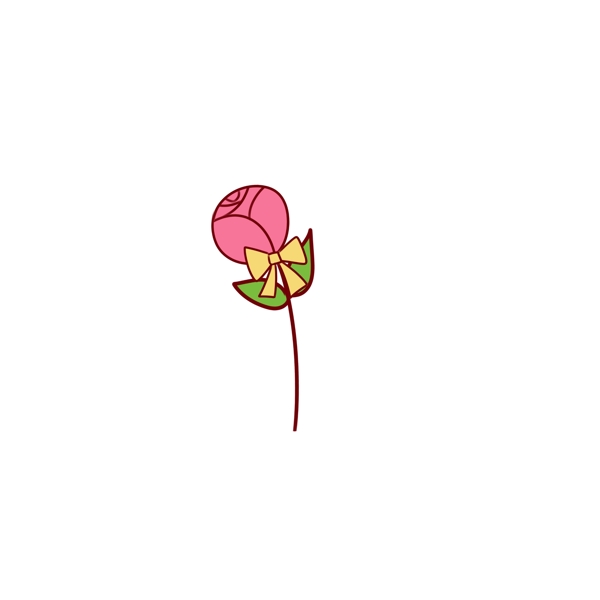 玫瑰花卡通可爱少女风