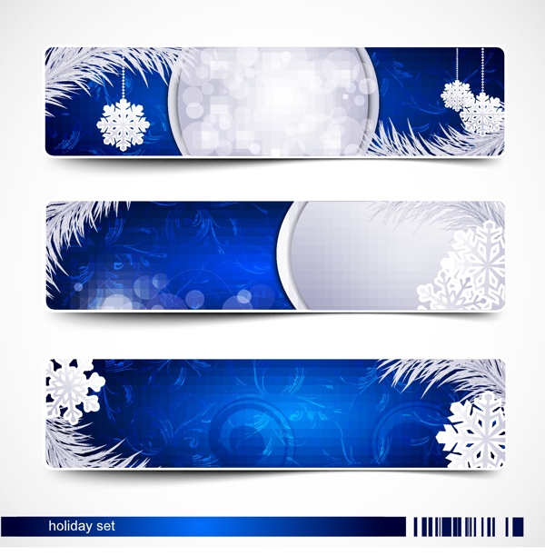 美麗的圣誕雪花banner矢量