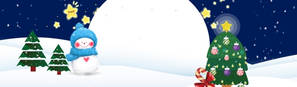 雪人圣誕快樂(lè)banner背景