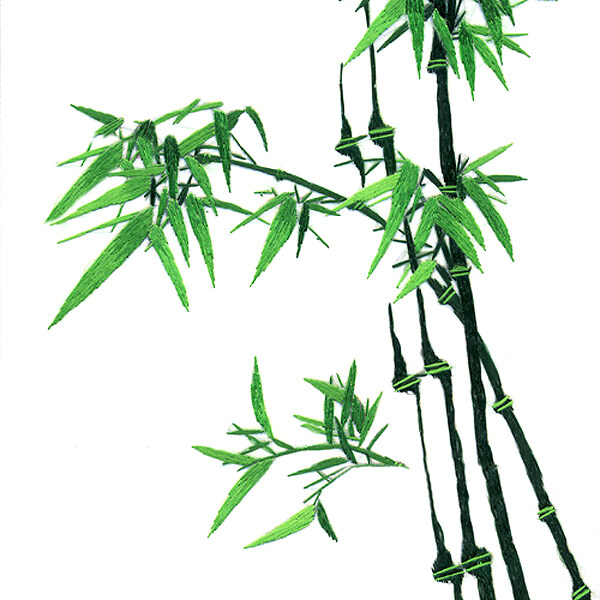 繡花平針繡植物竹子免費素材