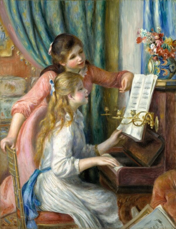 中世纪钢琴油画图片