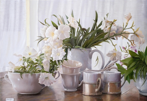白色插花