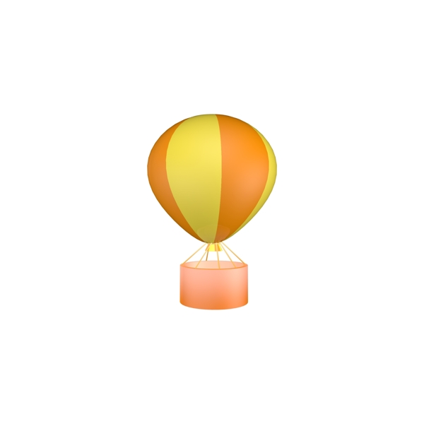 C4D热气球七夕气球情人节气球元素
