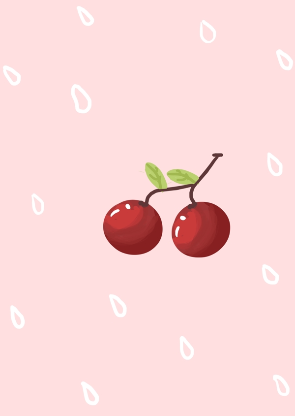原创美食水果小樱桃插画图片