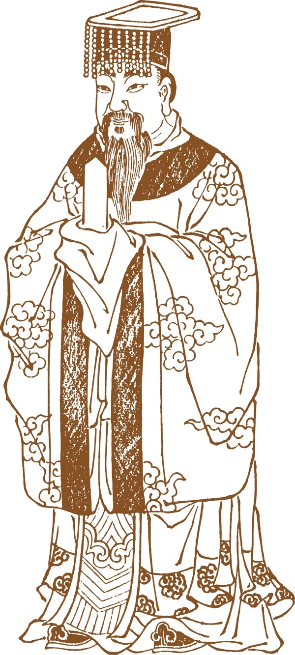 線描古人圖片