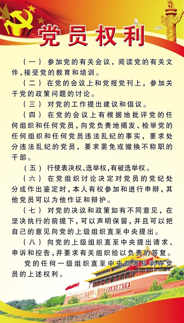 黨員權(quán)利展板圖片