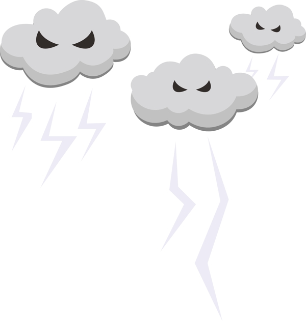 矢量烏云閃電雷電