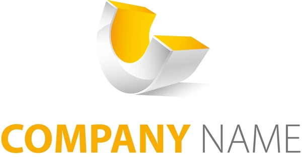 黄色金属CU字母磁铁logo设计