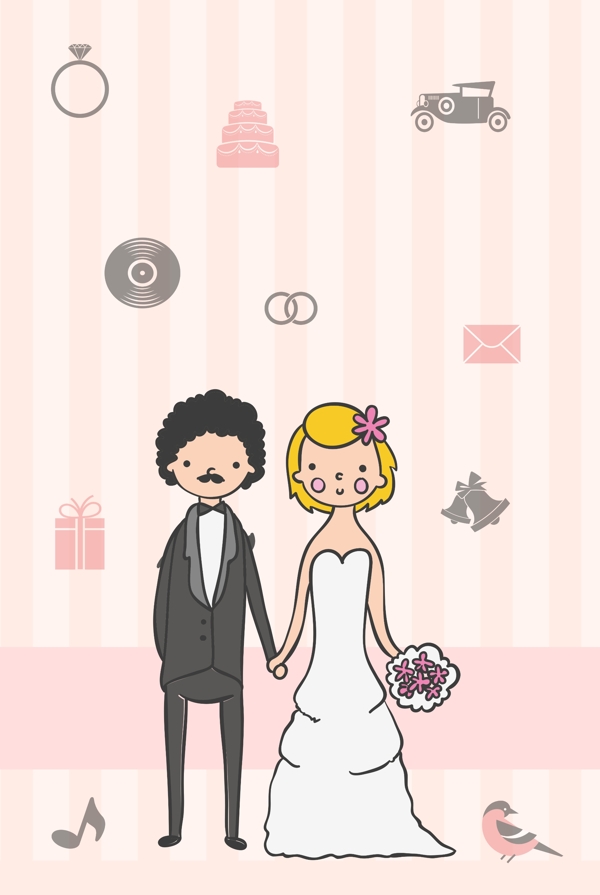 婚禮海報設計PSD模板