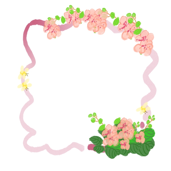 粉色的花朵花卉边框