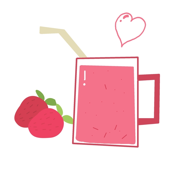 杯装草莓果汁