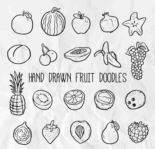 手绘水果插图