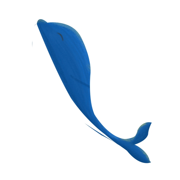 动物卡通蓝色鲸鱼透明素材