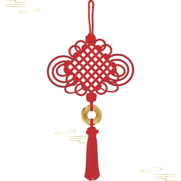 手绘中国风新年喜庆节日中式中国结装饰元素