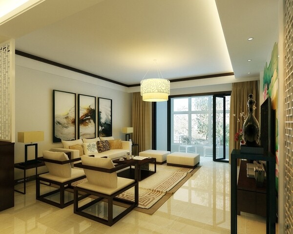 新中式豪华客厅图片