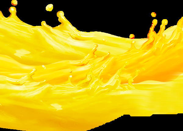 小清新黄色果汁翻滚元素