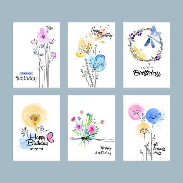 水彩手繪花朵插畫