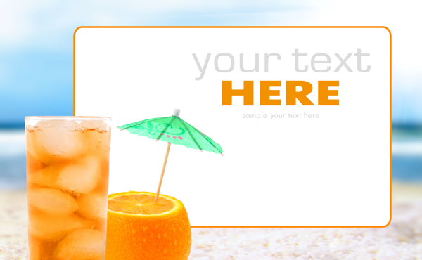橙子和饮料背景素材图片