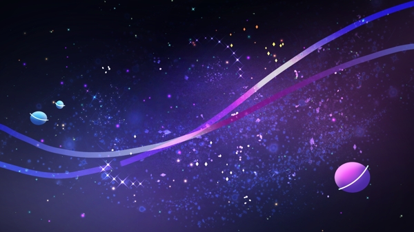 紫色星空线条创意背景图