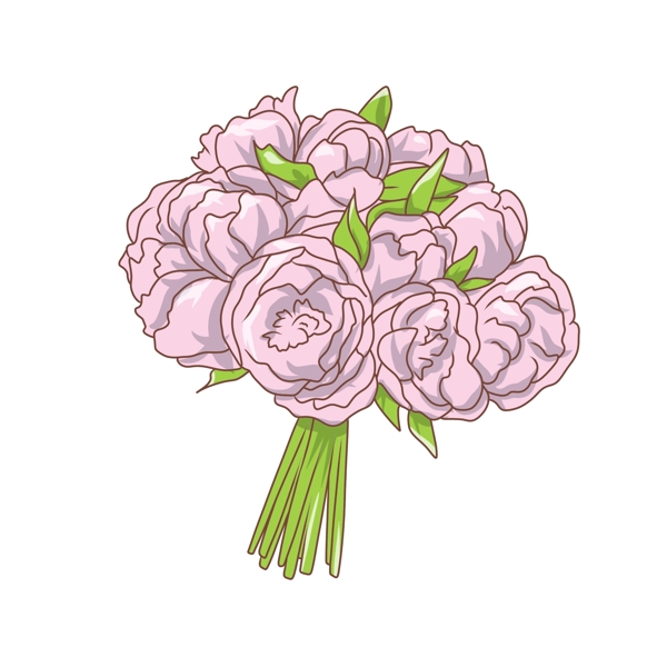 粉色的花束手绘插画