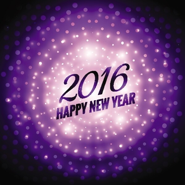 闪亮的新的一年2016紫色的背景色