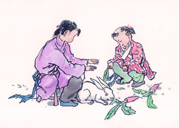 中華藝術繪畫古畫兒童游玩嬉戲中國古代繪畫