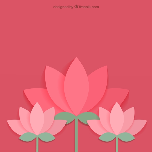 簡(jiǎn)潔粉色荷花設(shè)計(jì)矢量圖