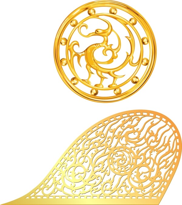 矢量圖黃金色彩效果