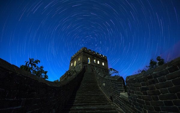 河北金山岭长城夜空