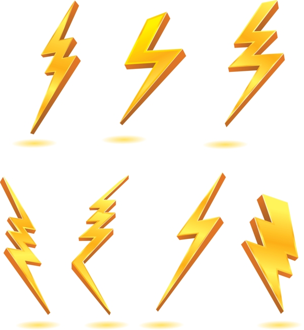 金色閃電圖標(biāo)矢量素材