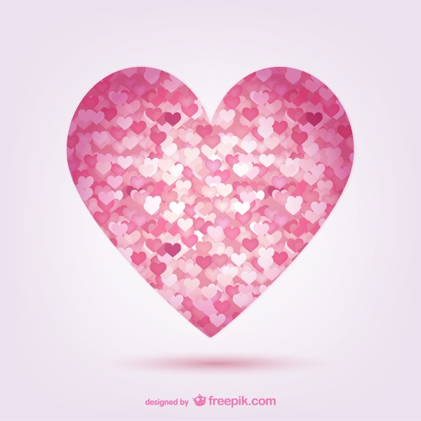 粉色小碎心组合爱心矢量素材