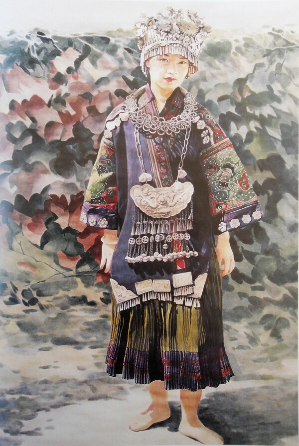 水彩畫民族人物圖片