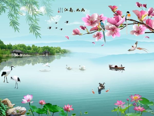 新中式背景墻